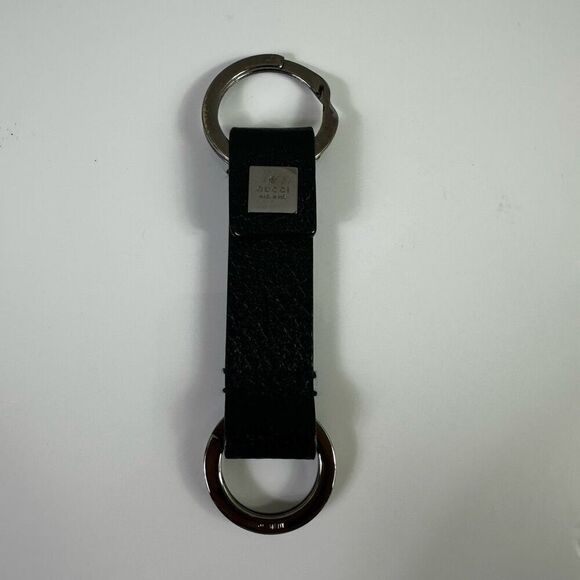 Gucci Leather Double Key Ring Black With Box and Pouch - Picture 4 of 13